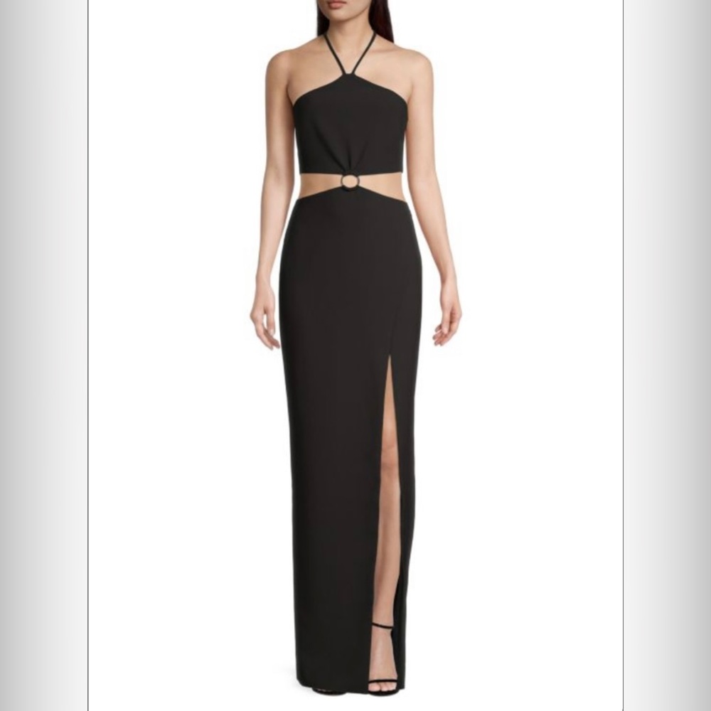LIKELY Crissy Cut-Out Halter Gown